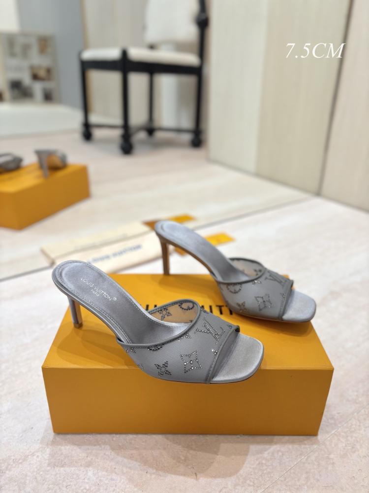Lv heels حذاء بكعب رفيع بارتفاع 7 5 سم على علبة الماركة