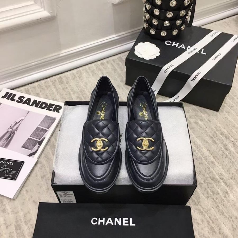 Chanel black with gold