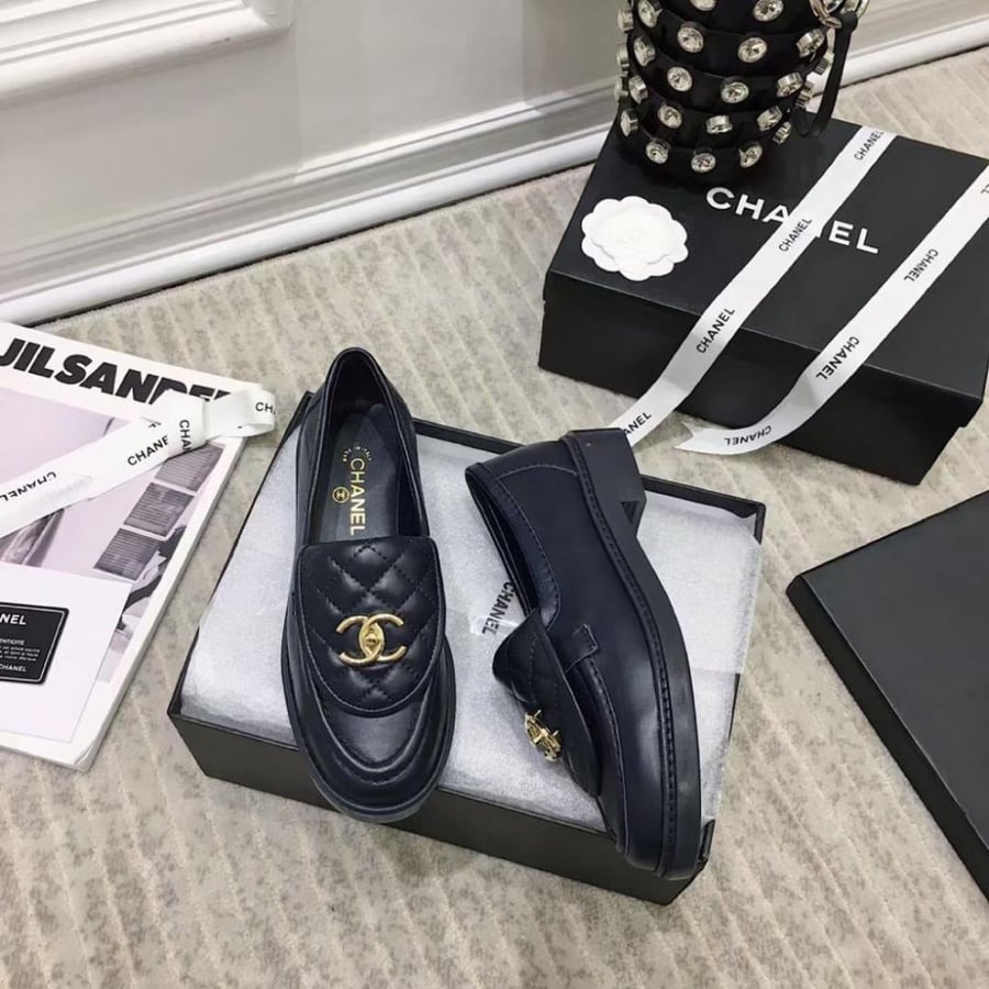 Chanel black with gold