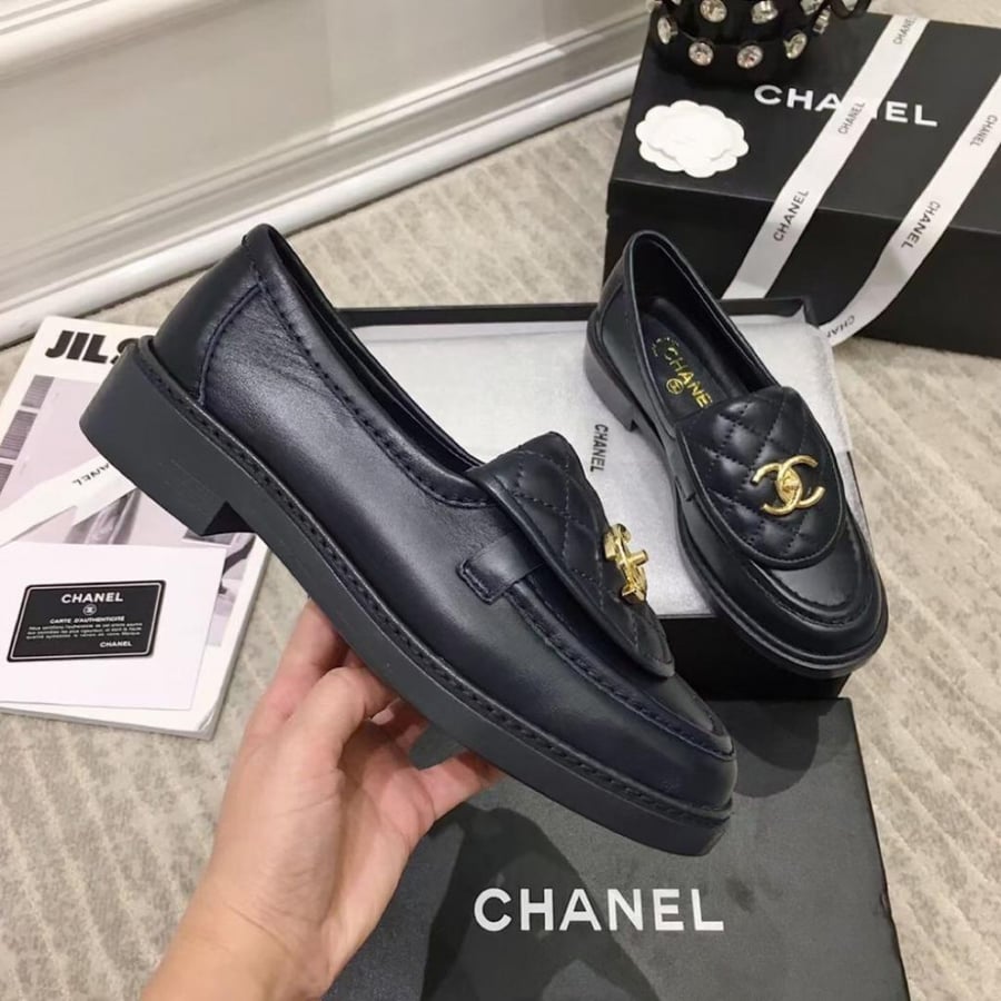 Chanel black with gold
