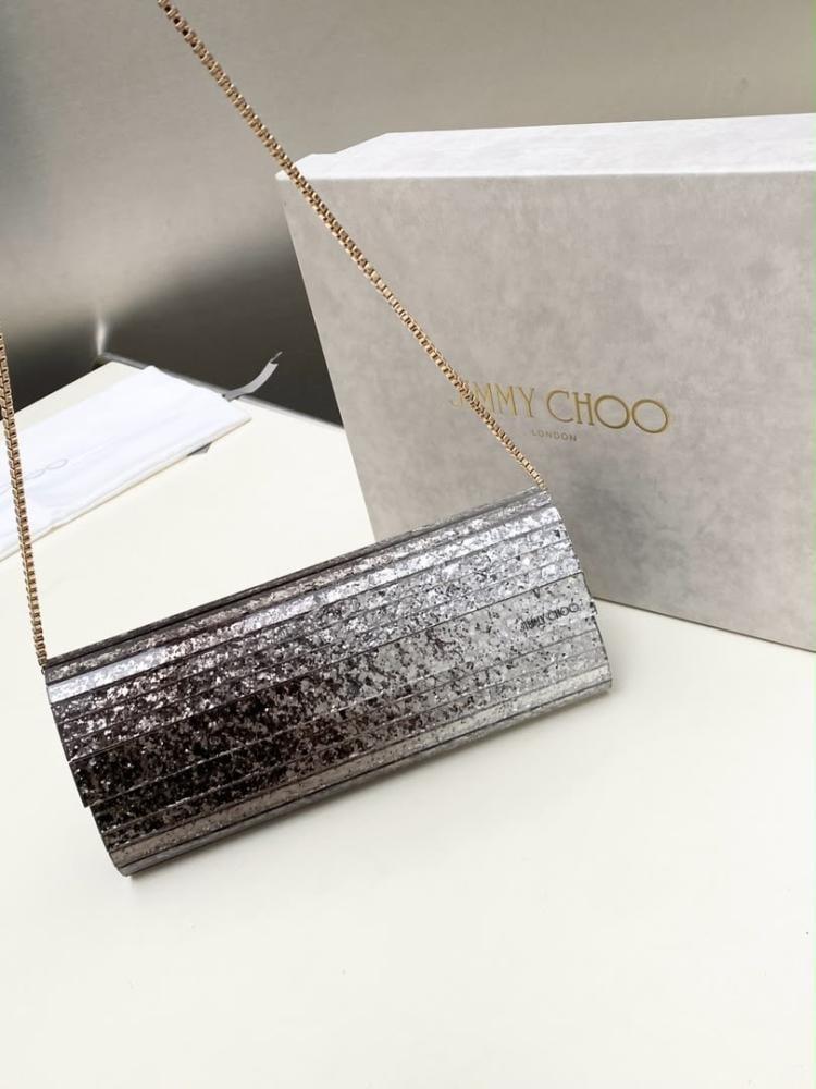 حقيبة Jimmy Choo 24cm بسلسلة طويلة وصندوق الماركة
