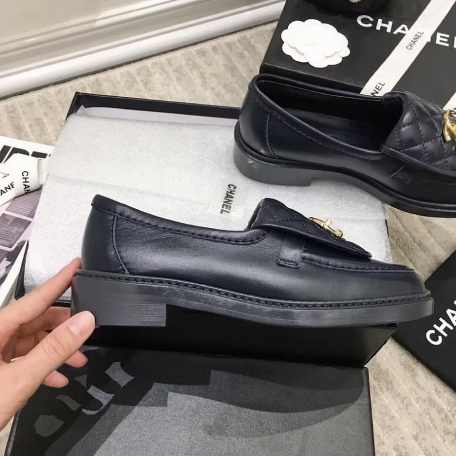 Chanel black with gold