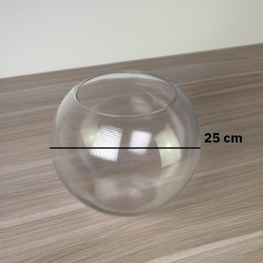 Large round glass vase