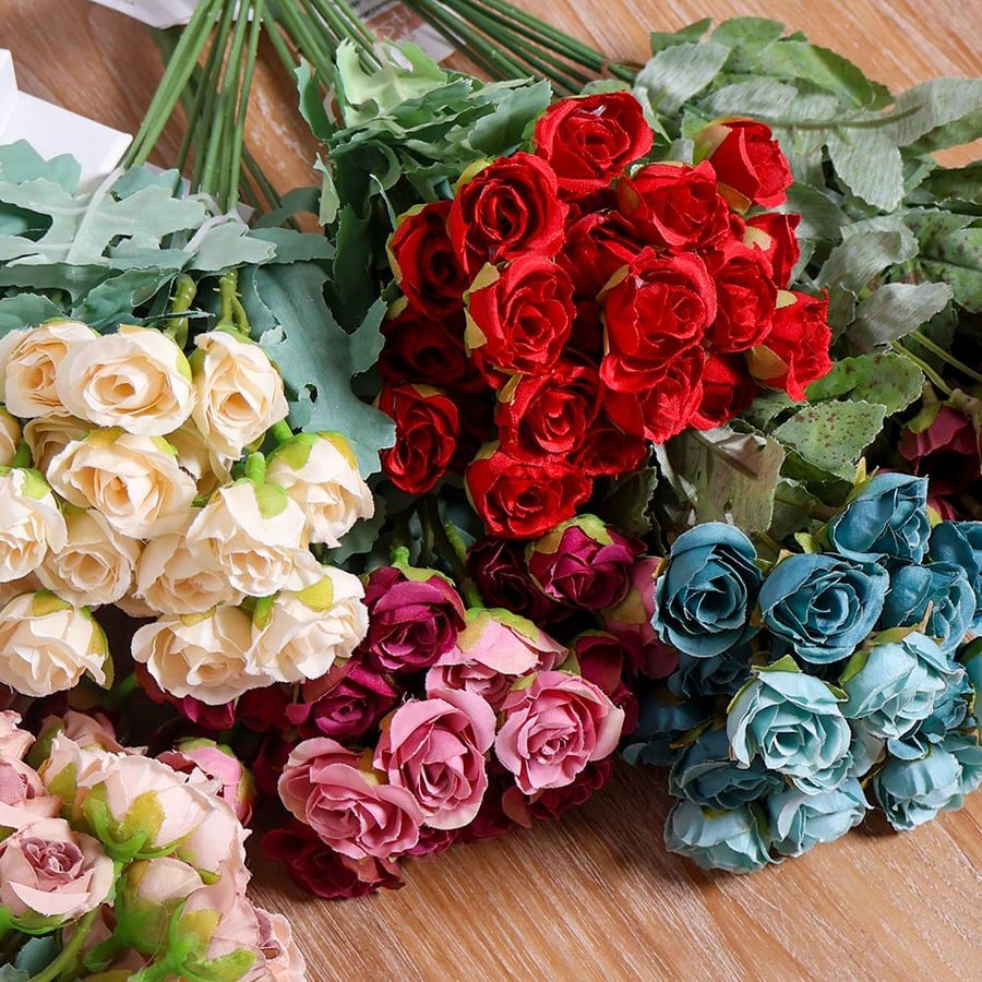 Baby pink and blue roses