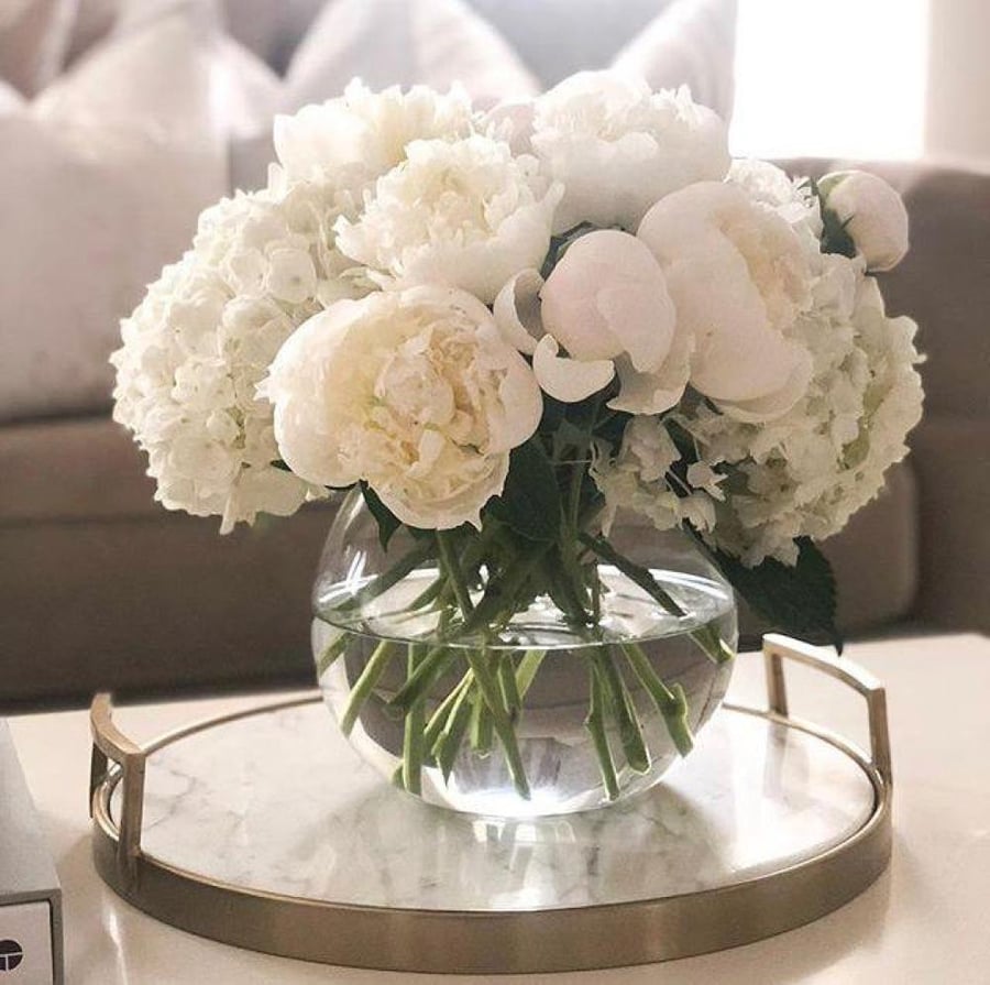 Large round glass vase