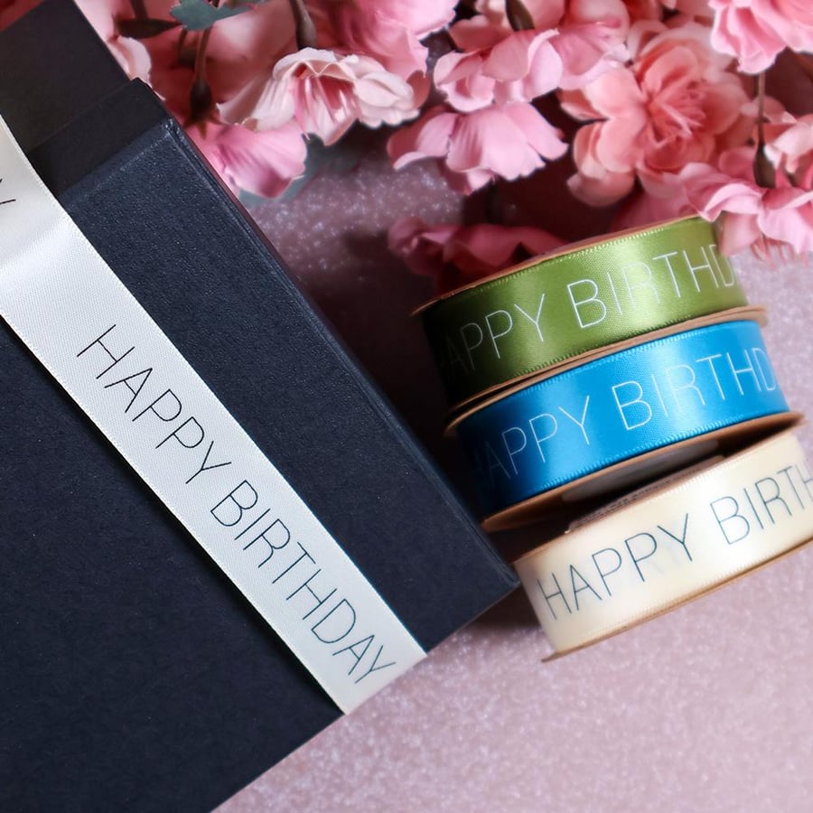 شرائط ستان اخضر ( HAPPY BIRTHDAY ) 10 متر
