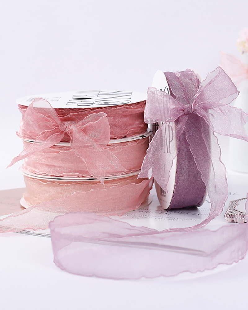 Orange organza ribbons (18 meters)