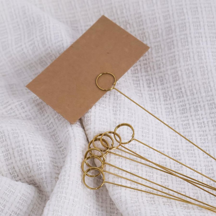 Small round gold stainless steel card holder (20 pieces)