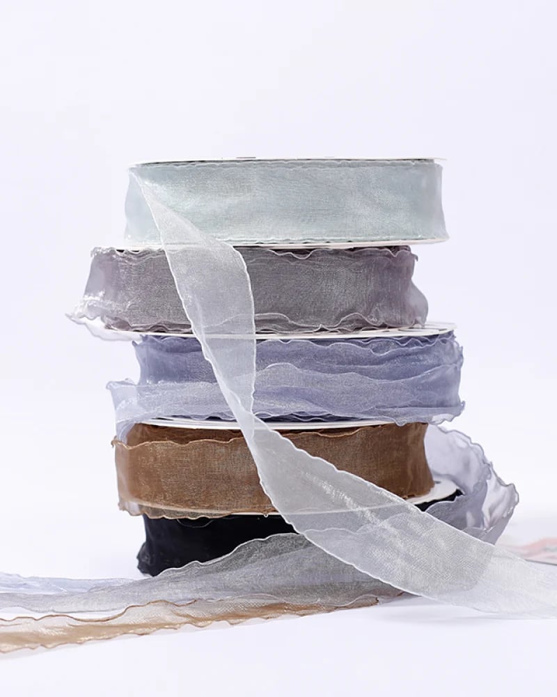 Orange organza ribbons (18 meters)