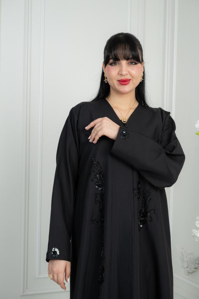 عباية تغته تطريز اسود