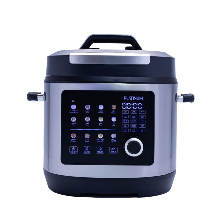 Platinum EPC 6170 Electric Pressure Cooker, Touchscreen Display with Colorful, 24 Pre-Set Cooking Programs, 6L, 1000 Watts - Black