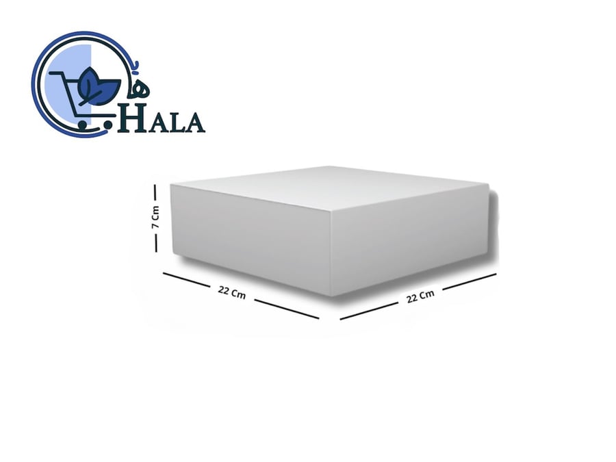 علب كيك اللون ابيض 22×22 سم