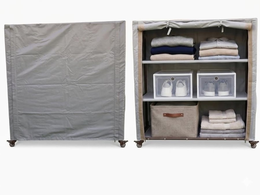 Large portable storage closet made of PVC fabric