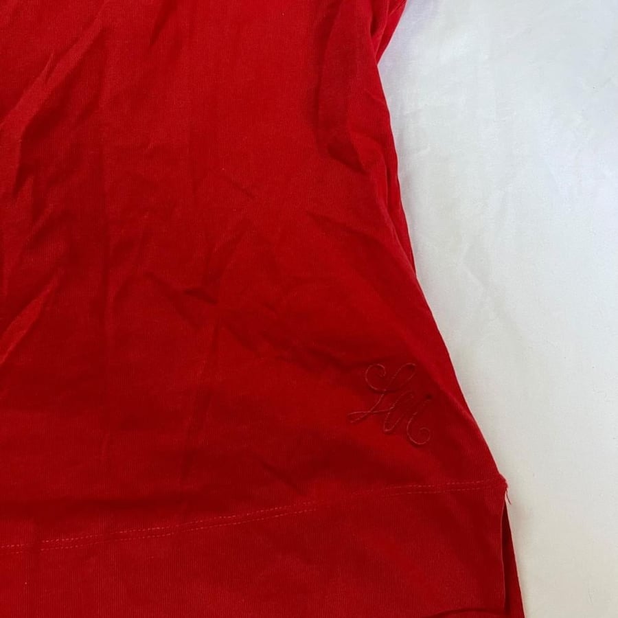 Love Moschino Red Tank Top with Silver Beaded Neckline - Size S (USA 6 / IT 42)