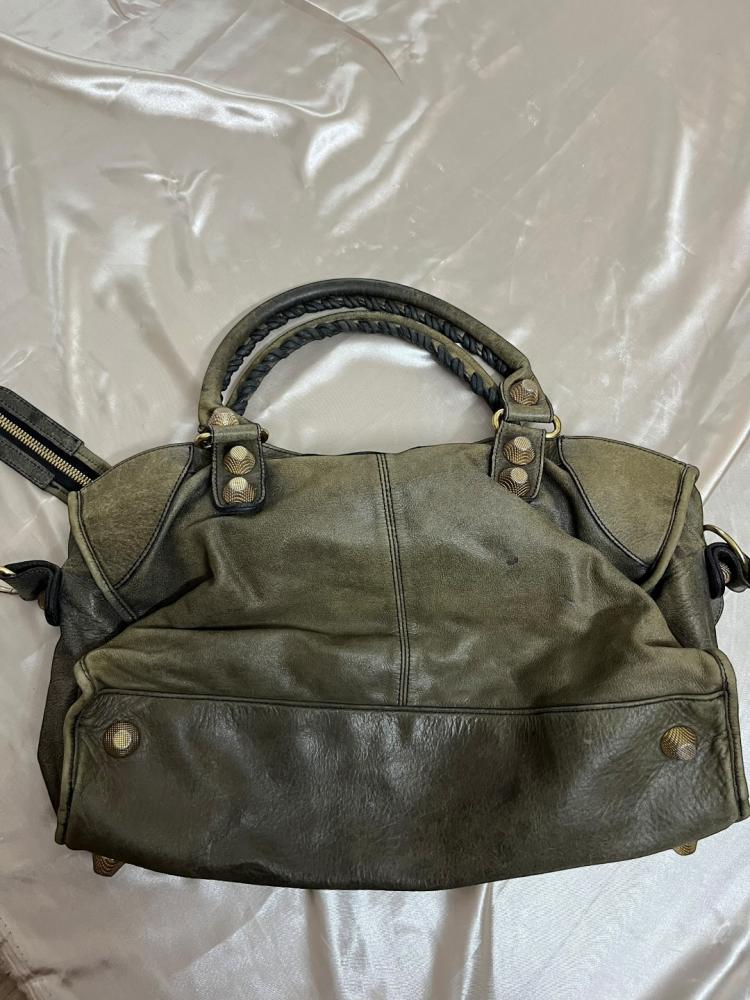 Balenciaga Olive Green Leather Bag