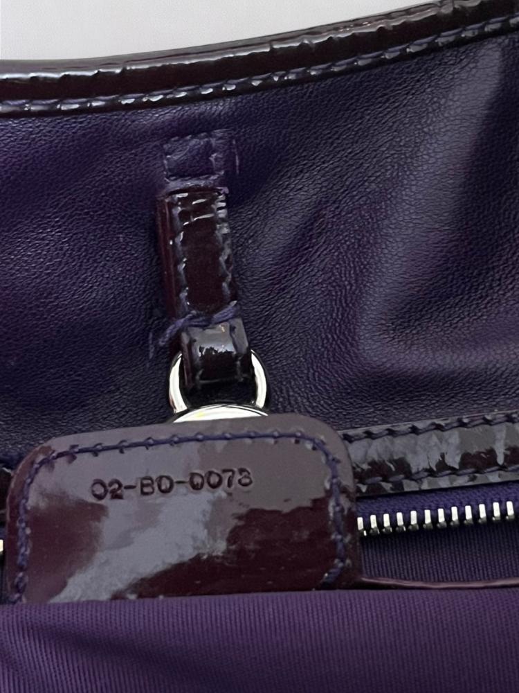 Dior Purple Croc Embossed Patent Leather 61 Tote
