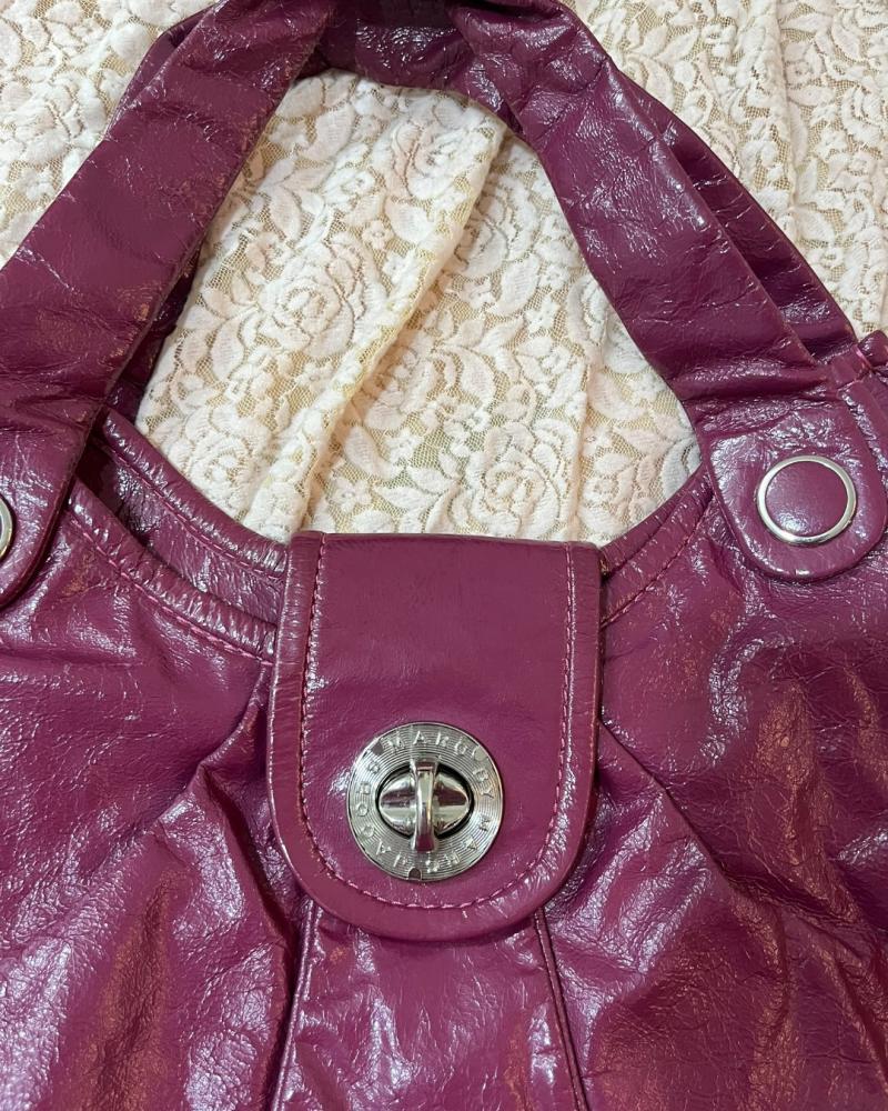 Marc by Marc Jacobs Plum Patent Leather Hobo Bag