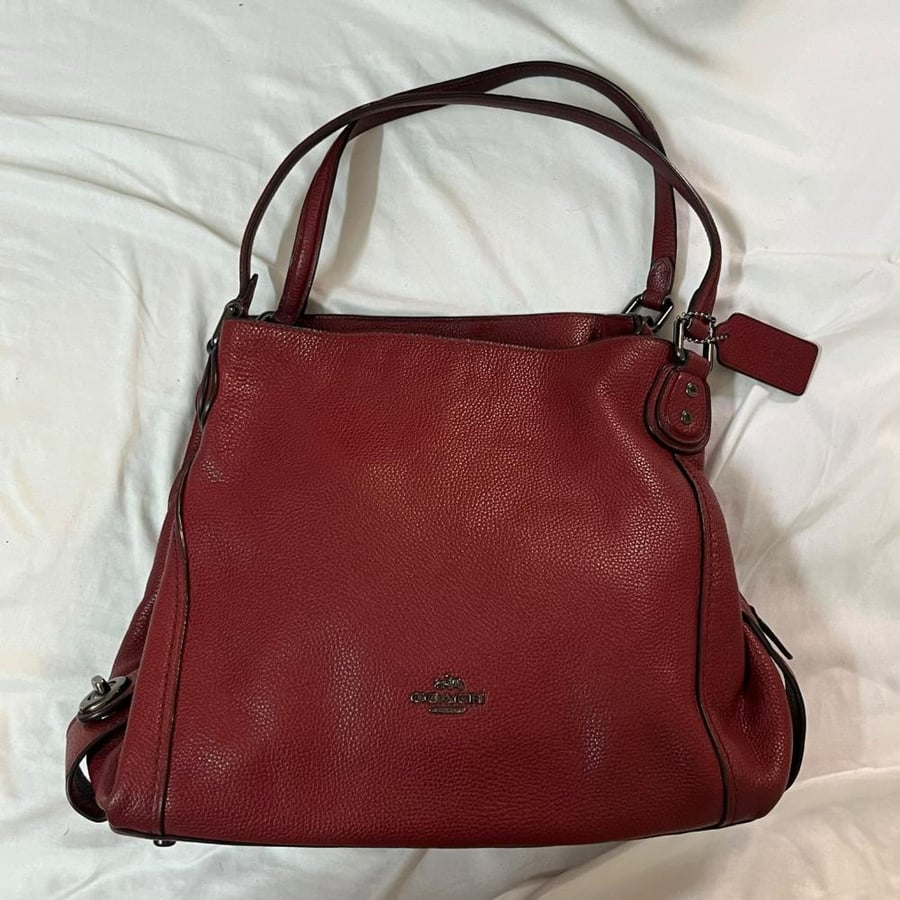 Coach Burgundy Leather Tote Bag