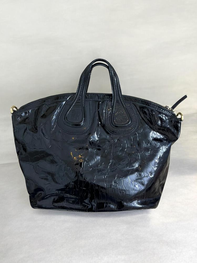 Givenchy Black Patent Leather Nightingale Bag