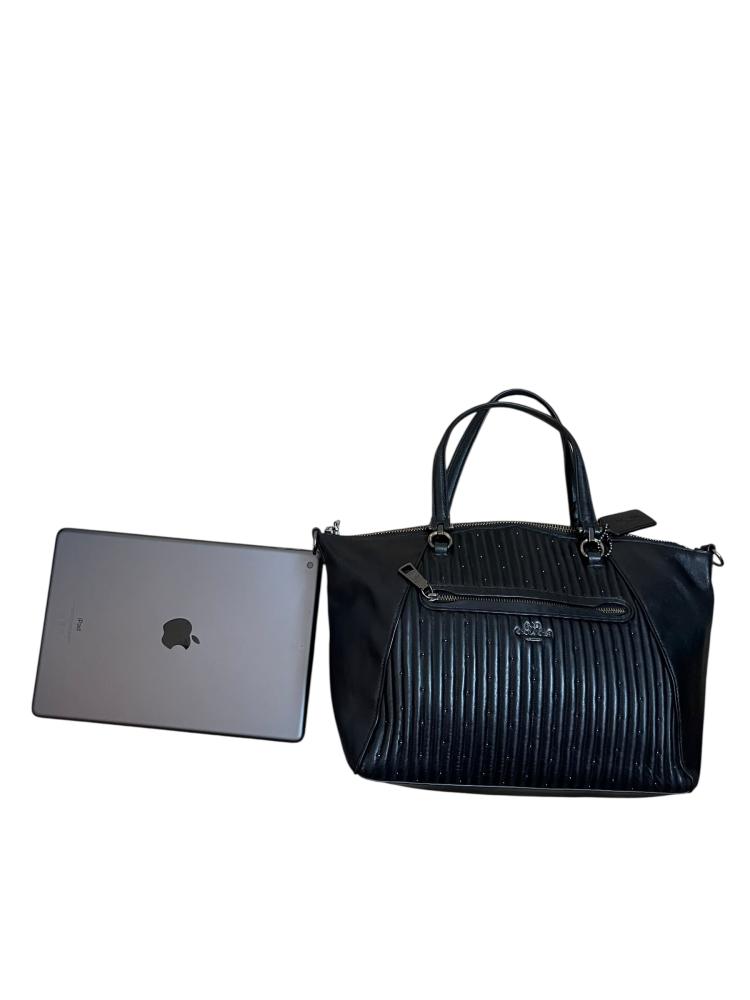 Coach Black Quilted Leather Studded Prairie Satchel