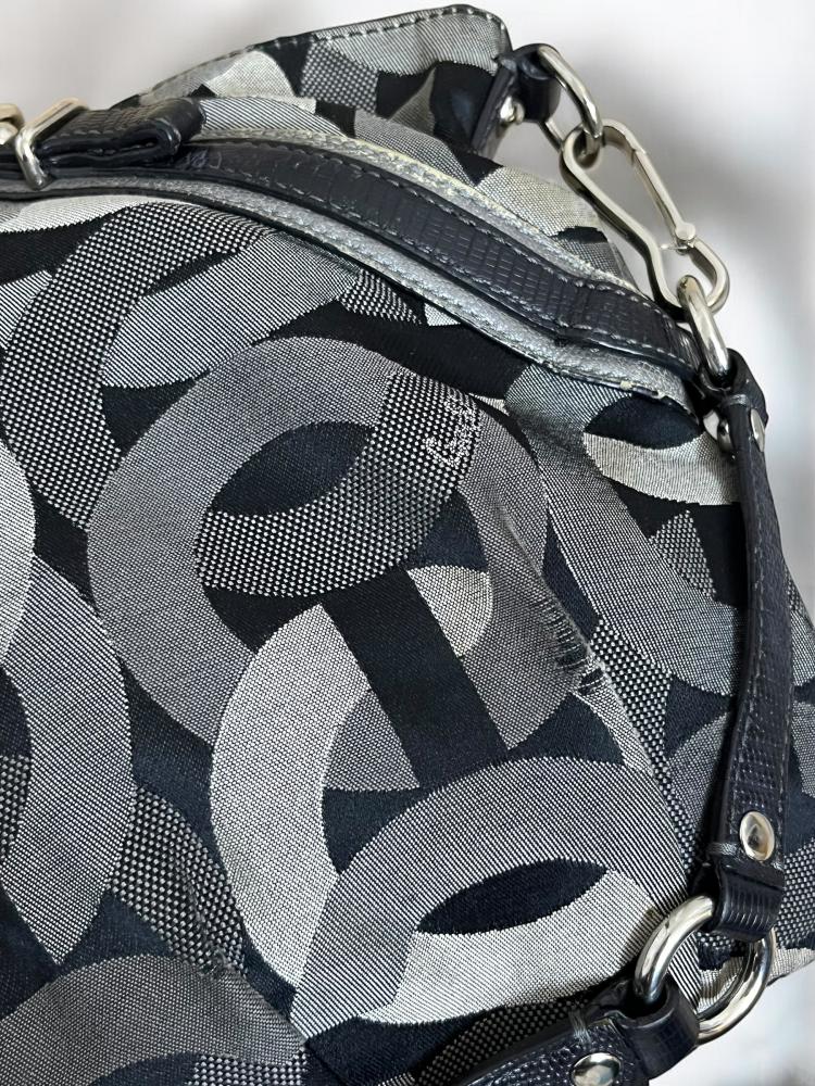 COACH SIGNATURE MONOGRAM BUCKLE DETAIL 2 WAY SHOULDER BAG