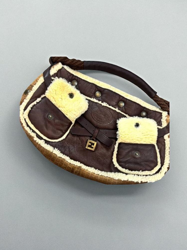 Fendi Grande Shearling Trimmed Hobo, 2005 winter collection