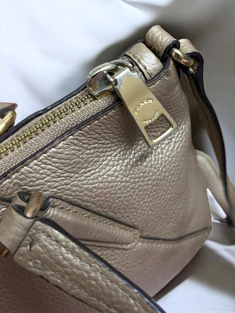 Coach Metallic Beige Leather Small Tote