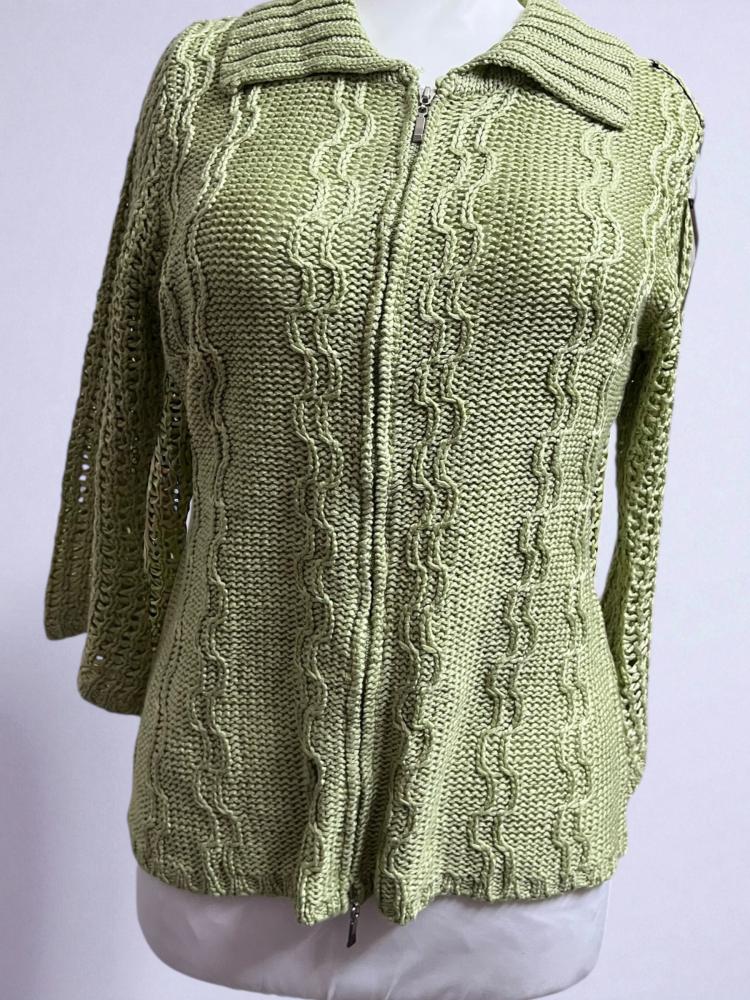 Lida Fashion Green Knitted Cardigan - Size M