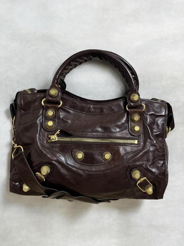 Balenciaga Charbon Leather GGH Classic City Tote