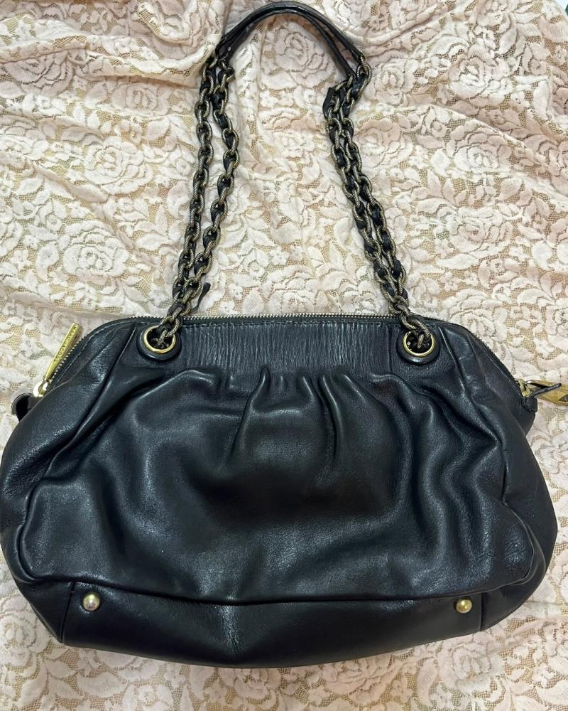 Marc Jacobs Black Leather Chain-Strap Shoulder Bag