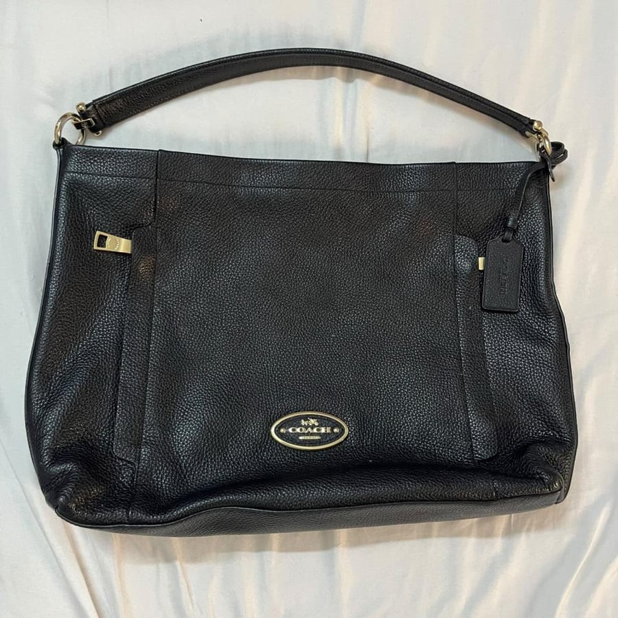Coach Black Leather Shoulder Bag