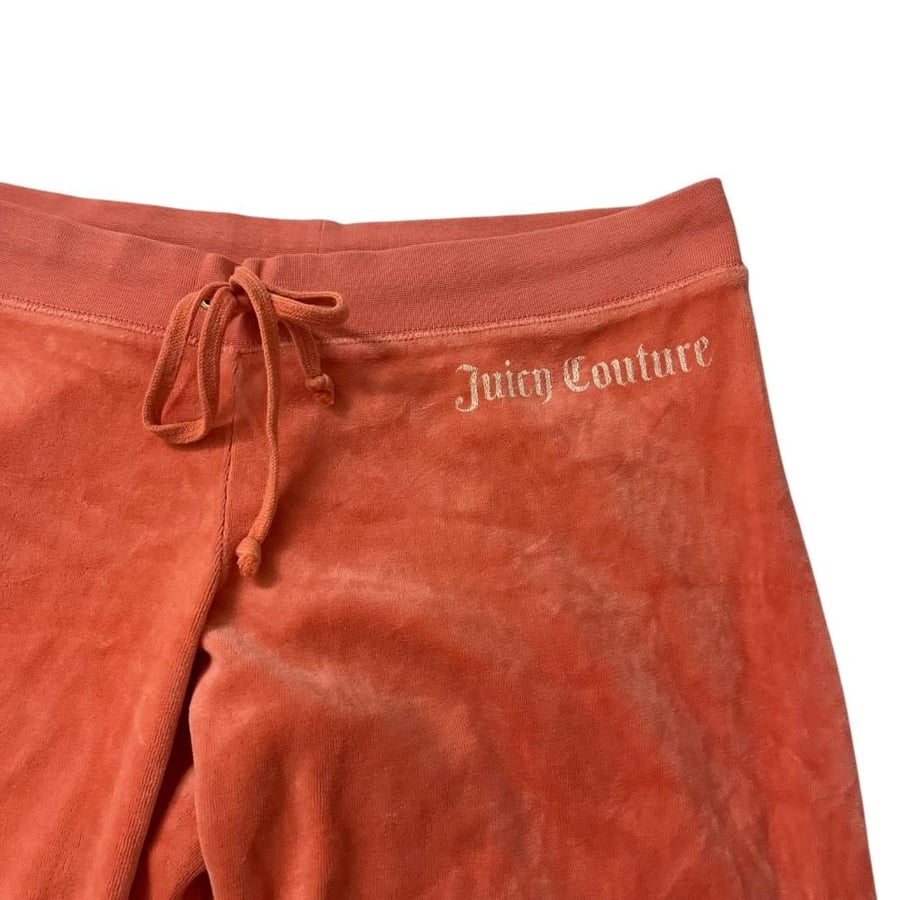 Juicy Couture Coral-Orange Velour Hoodie & Trackpants Set - size L