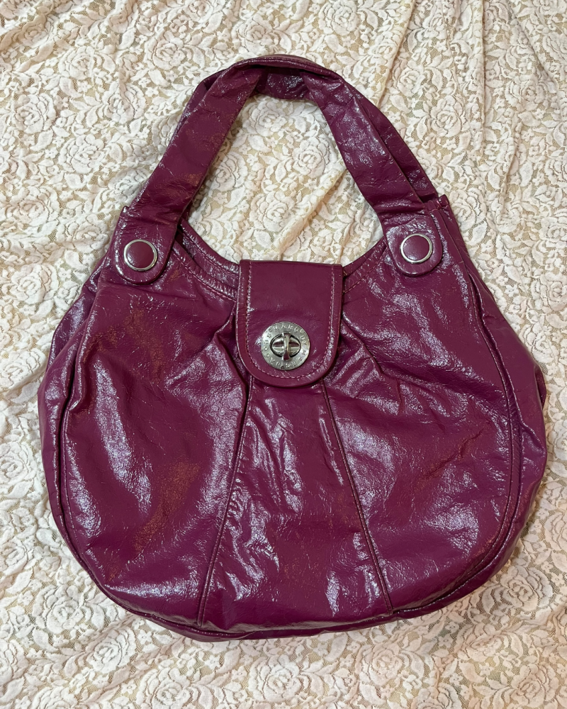 Marc by Marc Jacobs Plum Patent Leather Hobo Bag