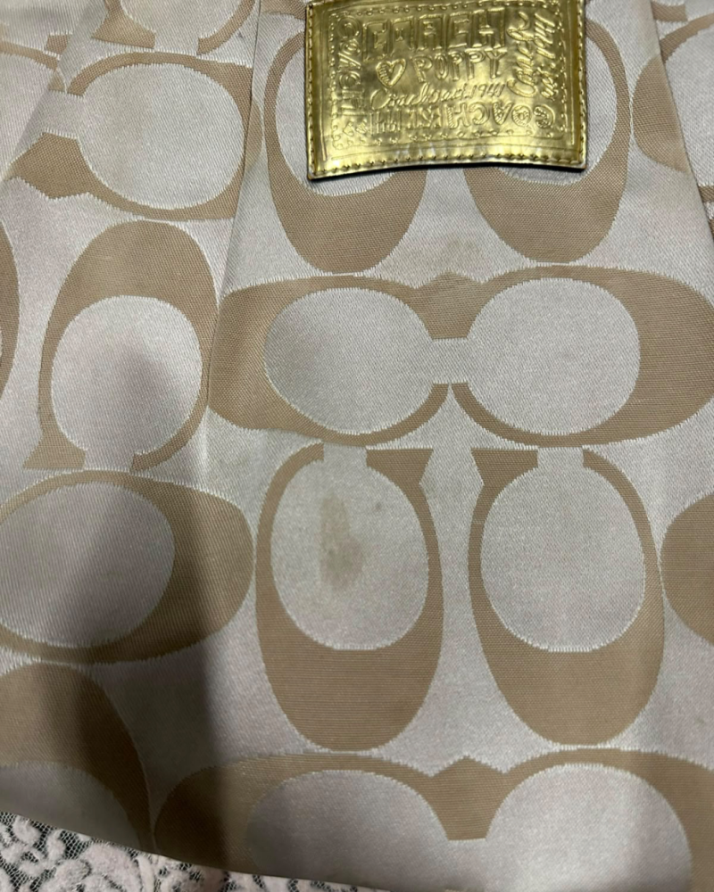 Coach Gold Signature Canvas Zip Shoulder Bag