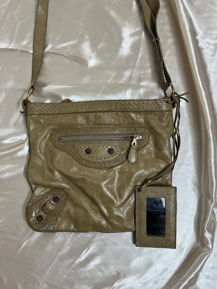 Balenciaga Olive Green Leather Bag