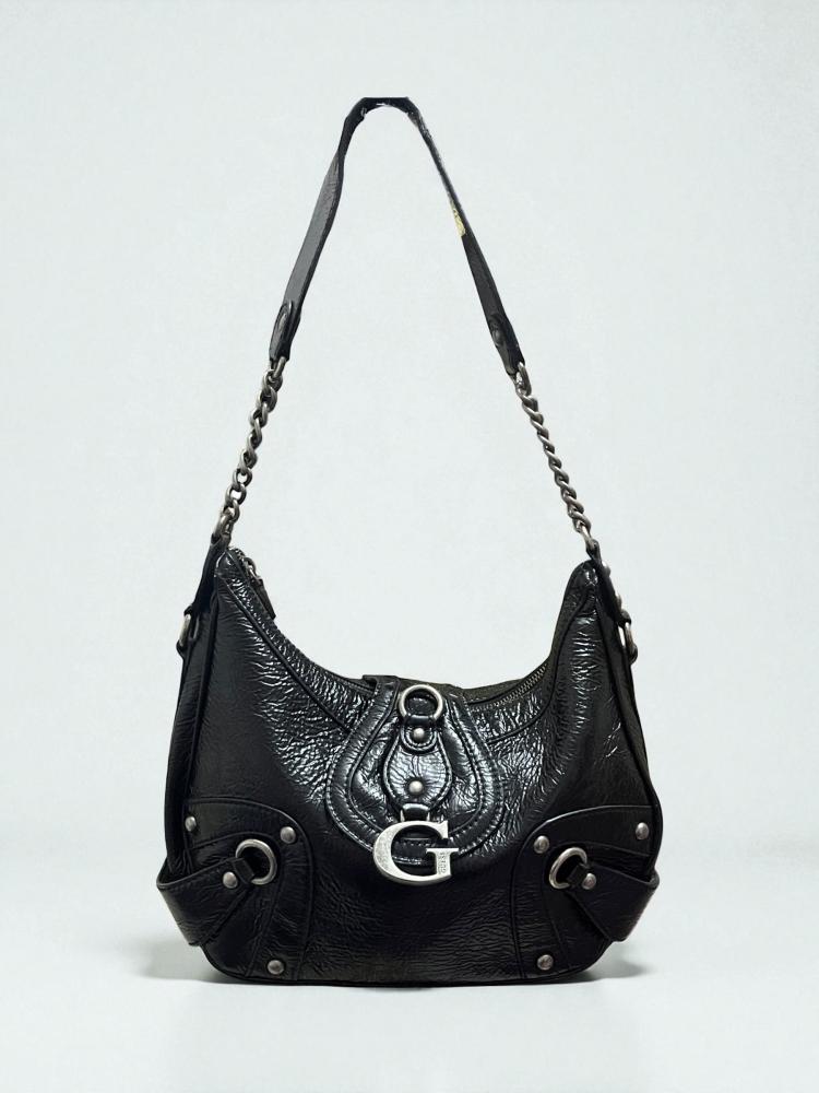 G by GUESS Black Leather Shoulder Bag