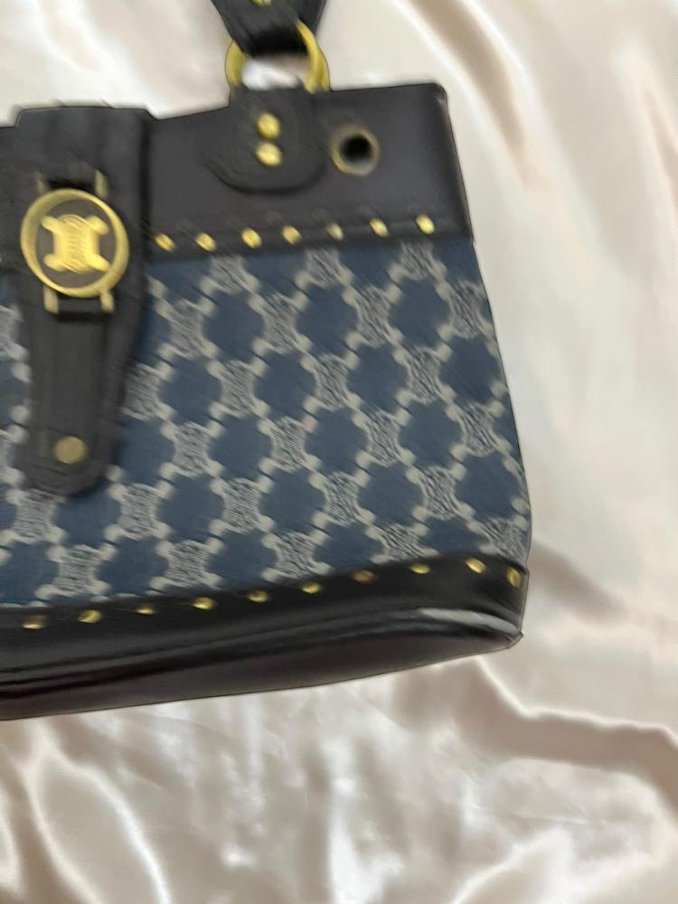 Celine Blue Monogram Canvas Tote Bag