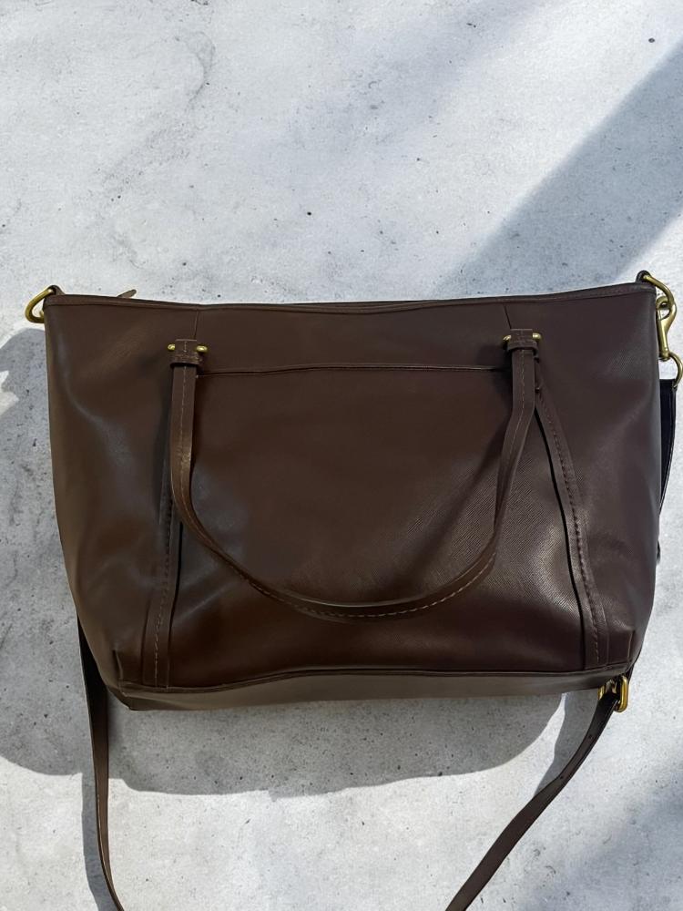 Coach Brown Leather Large Peyton Top Handle Bag