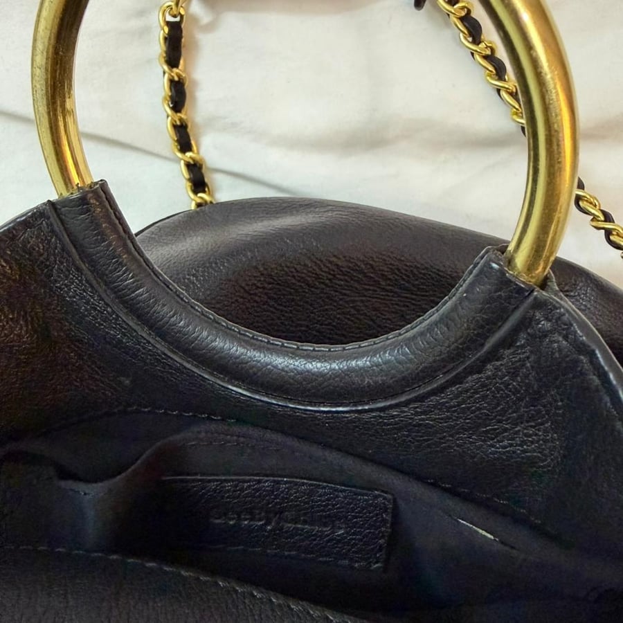 See By Chloé Black Leather Ring Handle Bucket Bag