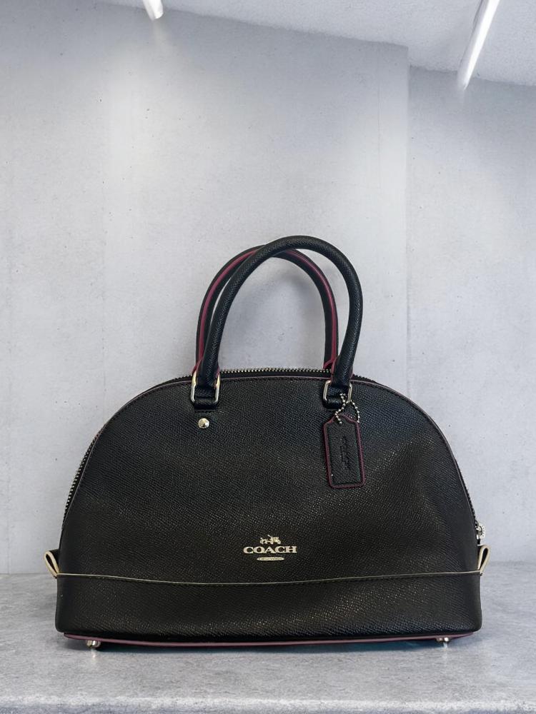 Coach Sierra Satchel - Black With Pink Multi Edgeprint