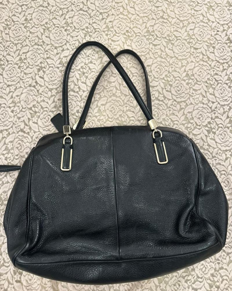 Coach Black Leather Tote Bag