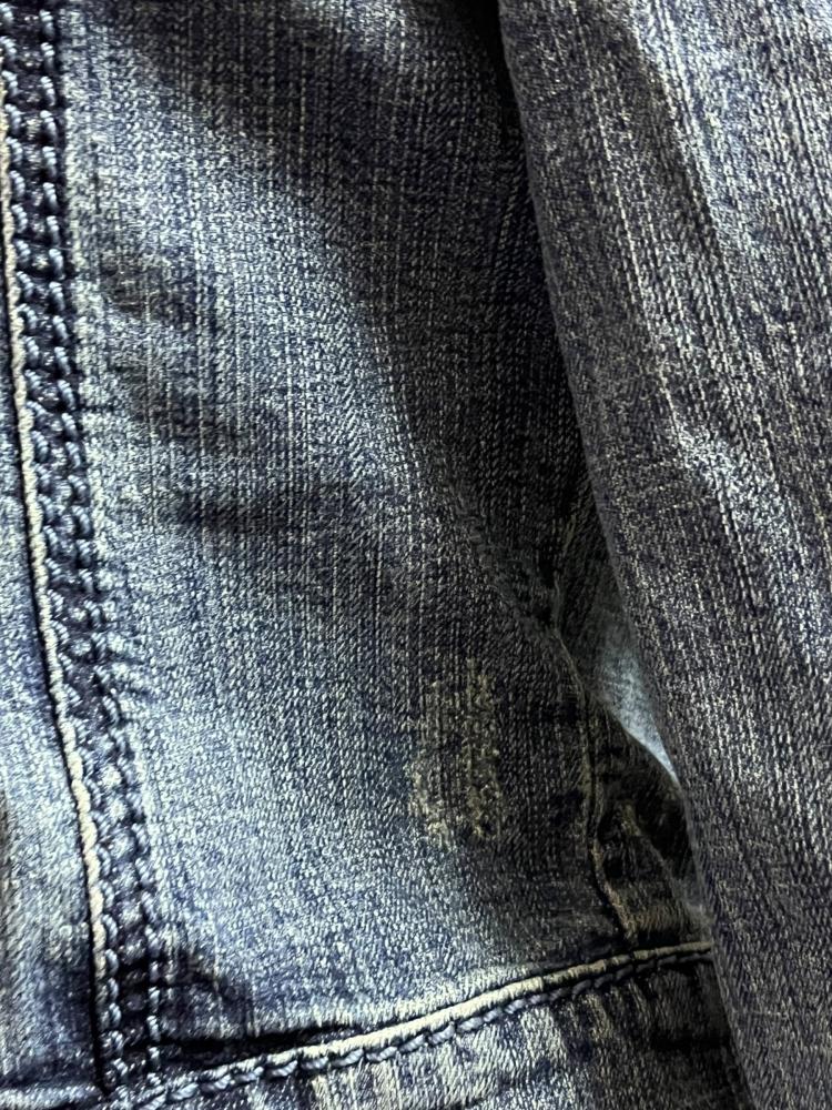 Morgan Blue Denim Military-Style Jacket - Size S-m