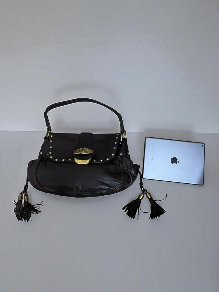 Just cavali brown leather handbag