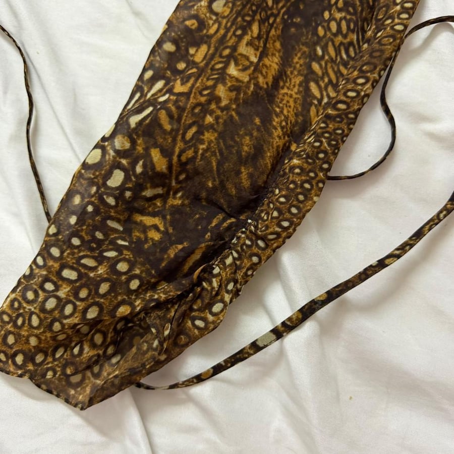 Kenzo Brown Animal Print Silk Wrap Top - Size 44