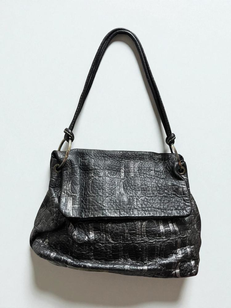 CH Black Leather Handbag