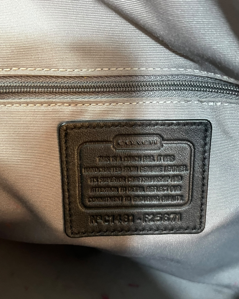 Coach Black Saffiano Leather Dome Satchel Bag