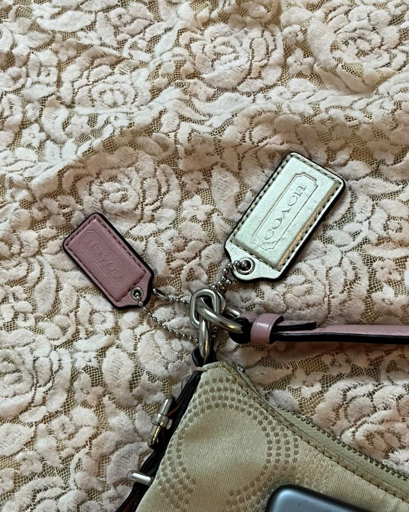 Coach Champagne Monogram Canvas Hobo Bag