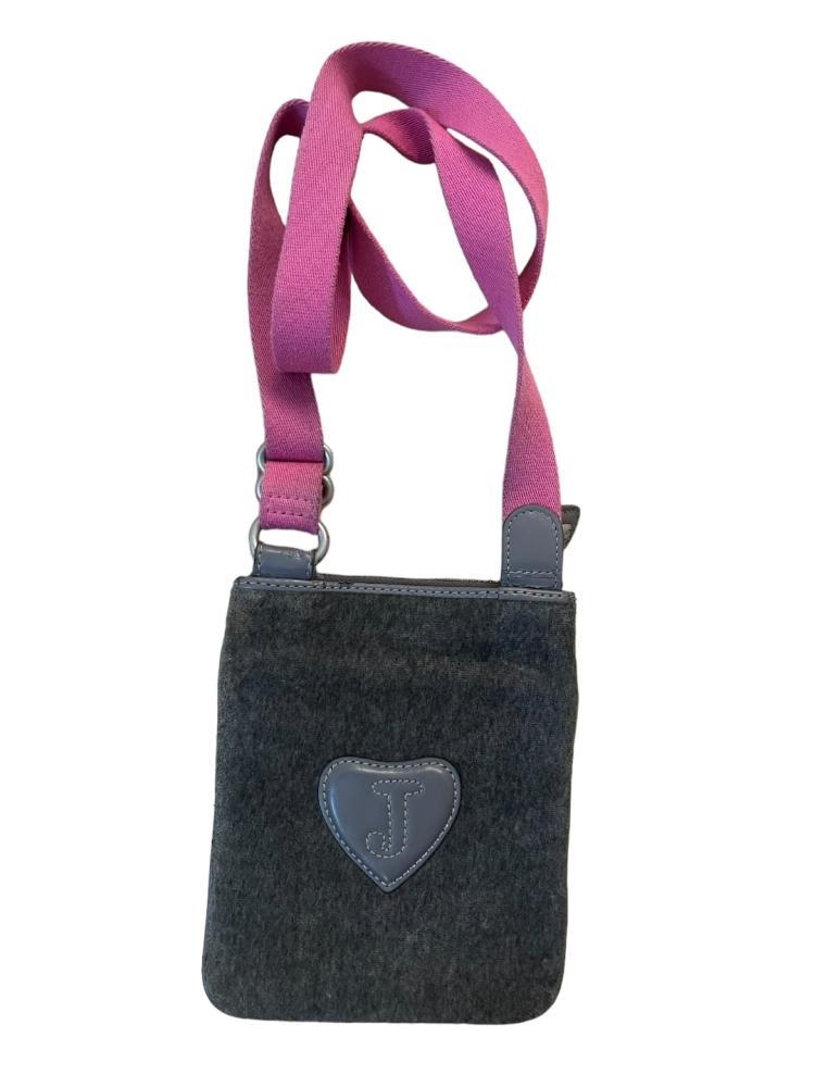 Juicy Couture Gray Pink Crossbody Purse Scotty Crest