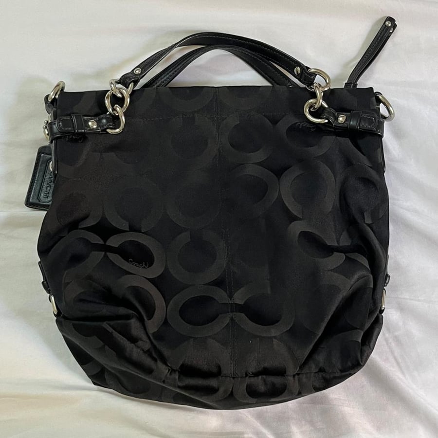 Coach Black Signature Canvas Shoulder Bag