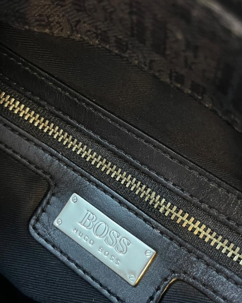 BOSS Hugo Boss Black Leather Shoulder Bag